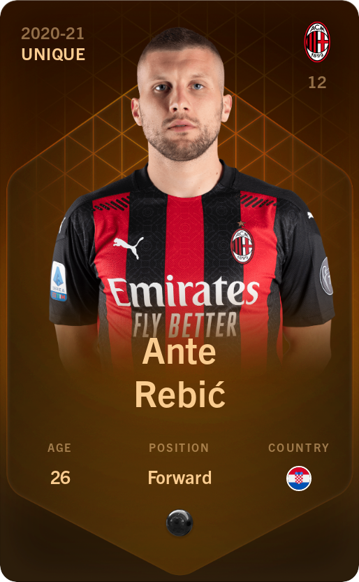 Sorare - Sorare Official - Ante Rebić 2020-21 • Unique - NFT # 56971434606722311223260100827926646192126854450471906007692471397334347763334