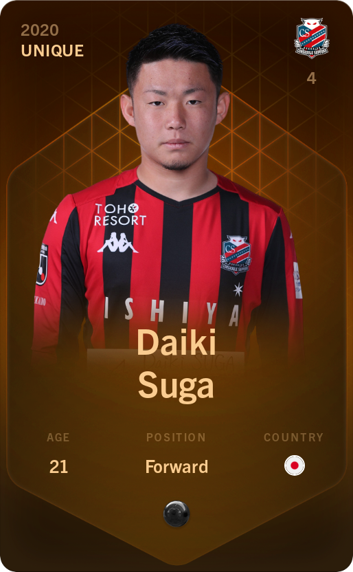 Sorare - Sorare Official - Daiki Suga 2020-21 • Unique - NFT # 104459287699028540750321537629374537912793809977346596274917937129923113697538