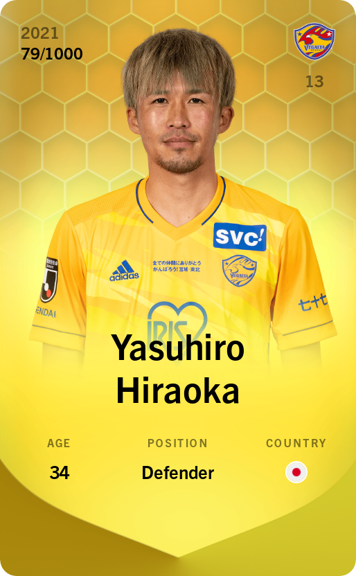 Sorare - Sorare Official - Yasuhiro Hiraoka 2021-22 • Limited 79/1000 - NFT # 7022370889536496695109420024909935607160789171241239468994968341784246966385