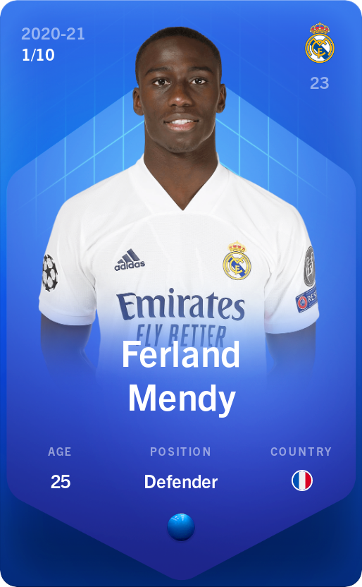 Sorare - Sorare Official - Ferland Mendy 2020-21 • Super Rare 1/10 - NFT # 76750215675561364013206703301854455709730498036913309362940761919908723246599