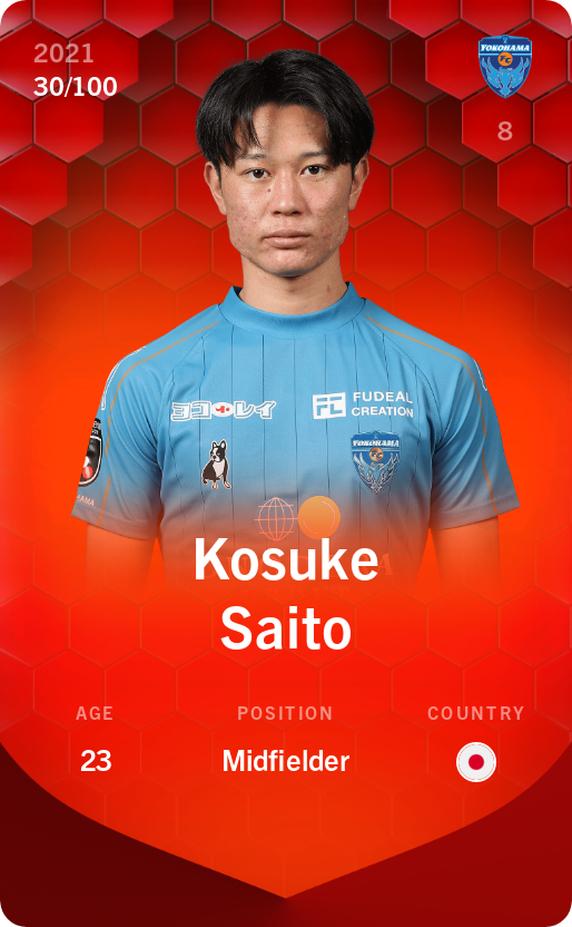 Sorare - Sorare Official - Kosuke Saito 2021-22 • Rare 30/100 - NFT # 84034785836249215746362260526001499389156314086164382330919958616713255089067