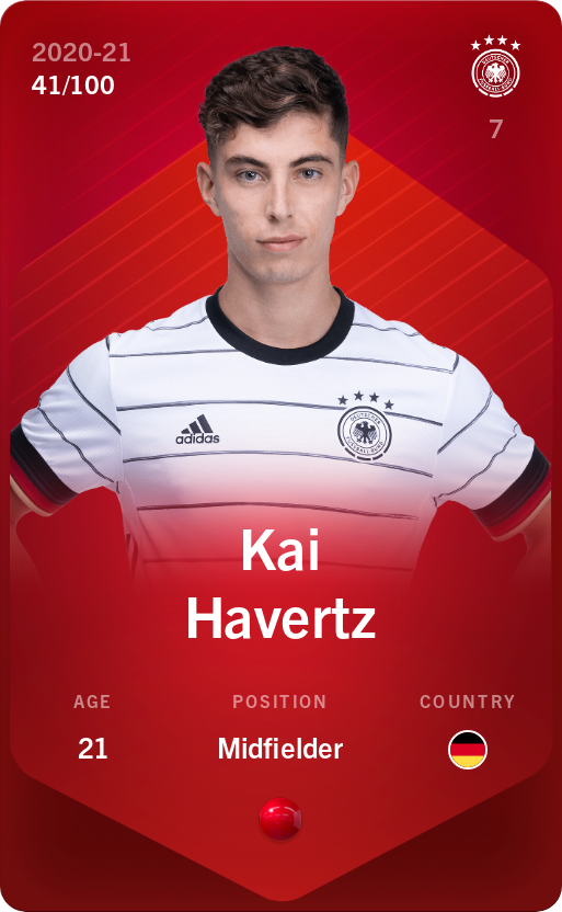 Sorare - Sorare Official - Kai Havertz 2020-21 • Rare 41/100 - NFT # 77995845865744133734691240735550640017563337676226455564976524891238144918045