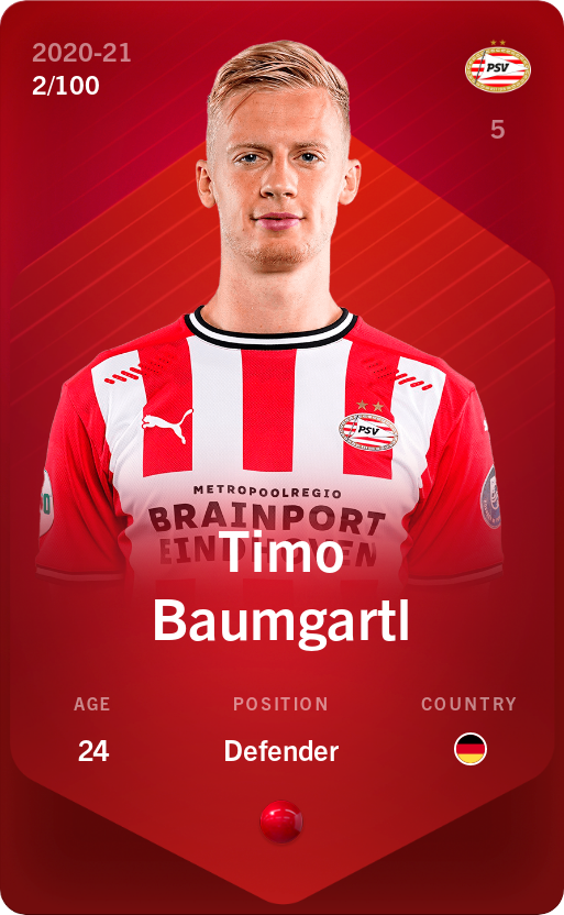 Sorare - Sorare Official - Timo Baumgartl 2020-21 • Rare 2/100 - NFT # 22517687652594267513265437824170952588412197521914157470322705854904214056503