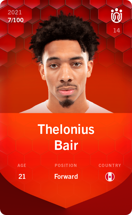 Sorare - Sorare Official - Thelonius Bair 2021-22 • Rare 7/100 - NFT # 42328429978940526595786412853218929927262796745384001020876942687501263267748
