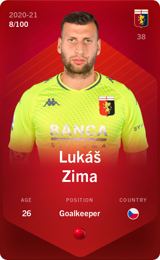 Sorare - Sorare Official - Lukáš Zima 2020-21 • Rare 8/100 - NFT # 32339586215217584405548319810387597177520871140269864529240161066503967810059