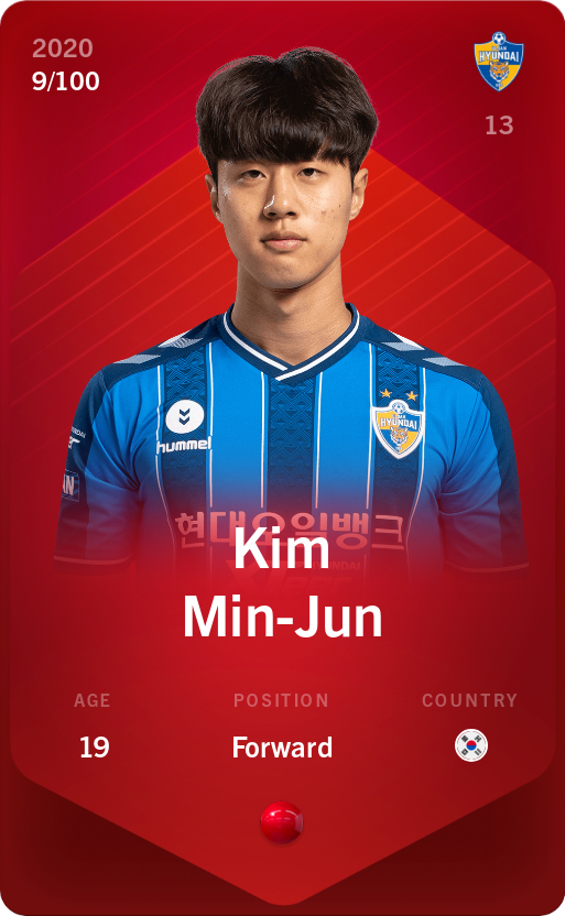 Sorare - Sorare Official - Kim Min-Jun 2020-21 • Rare 9/100 - NFT # 8840262999251104090953252681172771708332955636143305949879904887432315007997