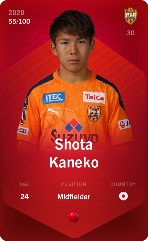Sorare - Sorare Official - Shota Kaneko 2020-21 • Rare 55/100 - NFT # 102936921587116568720585183820477695336718820879740069587780923458272394919456