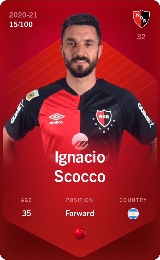 Sorare - Sorare Official - Ignacio Scocco 2020-21 • Rare 15/100 - NFT # 53456780759393445641545135056134961206567624776347352137822717655333249292079