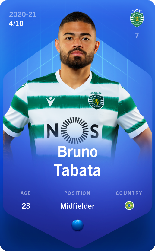 Sorare - Sorare Official - Bruno Tabata 2020-21 • Super Rare 4/10 - NFT # 87865358844382293705883139547249119953489017866604065241632472182390964636150