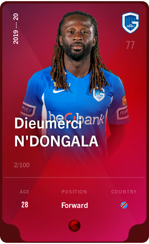 Sorare - Sorare Official - Dieumerci N'Dongala 2019-20 • Rare 2/100 - NFT # 98428916978074796547326141032524879627245321011620248911787561212556752981176