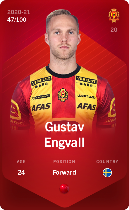 Sorare - Sorare Official - Gustav Engvall 2020-21 • Rare 47/100 - NFT # 66704870946700266112230637209314483291109037926510898129303302965213349768702