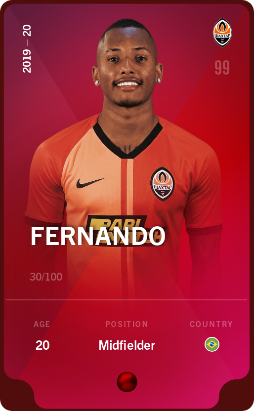 Sorare - Sorare Official - Fernando 2019-20 • Rare 30/100 - NFT # 114204128207691519094195339361163597241273599592810529110089452794237895050689