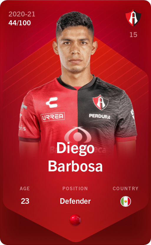 Sorare - Sorare Official - Diego Barbosa 2020-21 • Rare 44/100 - NFT # 10576306058251752274805700589745815599222080446505664170519870116441470931796