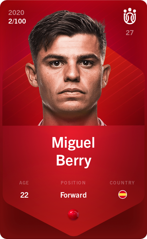 Sorare - Sorare Official - Miguel Berry 2020-21 • Rare 2/100 - NFT # 68139507470092888932810640329447866295053824271306929339837650467140329207726