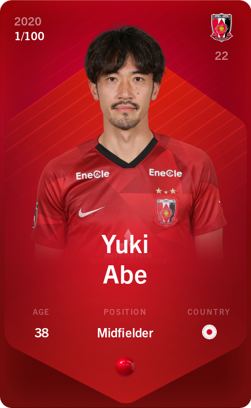 Sorare - Sorare Official - Yuki Abe 2020-21 • Rare 1/100 - NFT # 92871158845762322201804132057260337102501847202461076922385424897519906458679
