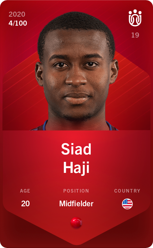 Sorare - Sorare Official - Siad Haji 2020-21 • Rare 4/100 - NFT # 72690317903130220643822368566094126456916071021094066493933410175006999187545