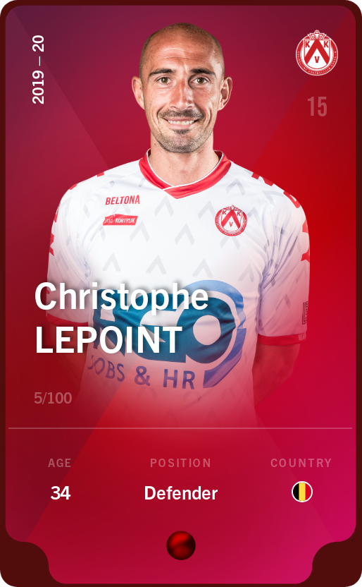 Sorare - Sorare Official - Christophe Lepoint 2019-20 • Rare 5/100 - NFT # 26795974830576690967053834103813923808476941541195727465519260832636842096357