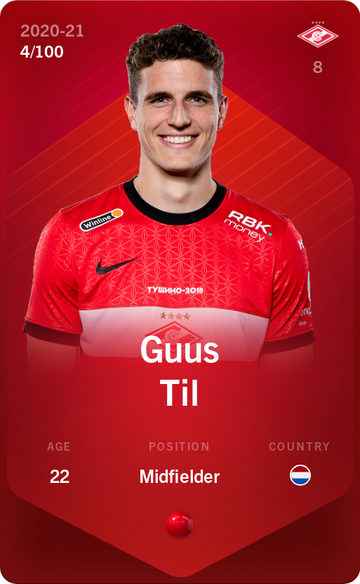Sorare - Sorare Official - Guus Til 2020-21 • Rare 4/100 - NFT # 11914902479080342671033119403621078819027039623843106055932627120886177883526