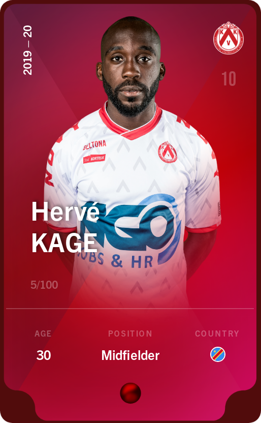 Sorare - Sorare Official - Hervé Kage 2019-20 • Rare 5/100 - NFT # 7320968383298699611605484134580924776576418177034794239856036193801671769239