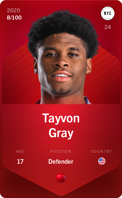 Sorare - Sorare Official - Tayvon Gray 2020-21 • Rare 8/100 - NFT # 63565548746465748113446111204993046823755257861593953869589609565918537315675