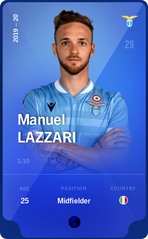 Sorare - Sorare Official - Manuel Lazzari 2019-20 • Super Rare 1/10 - NFT # 61554174350408624421071388790009730027204266832131586594779186186976502310440