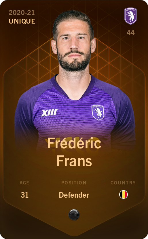 Sorare - Sorare Official - Frédéric Frans 2020-21 • Unique - NFT # 29336590980995105808952296275378213042676691693308756083453119652737195492805