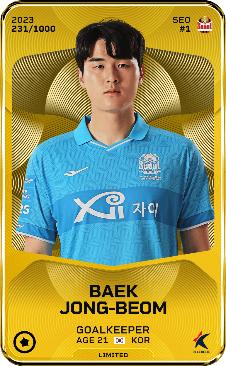 Baek Jong-Beom 2023-24 • Limited 231/1000