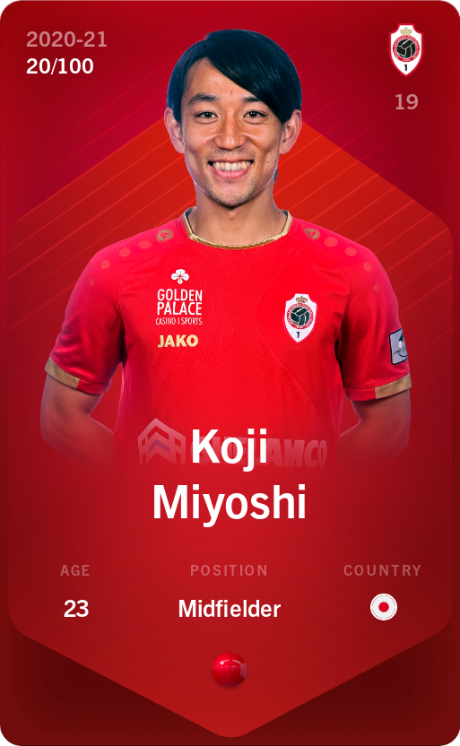 Sorare - Sorare Official - Koji Miyoshi 2020-21 • Rare 20/100 - NFT # 16796396773073656246602435249220790955261686949920033923434694672362241349436