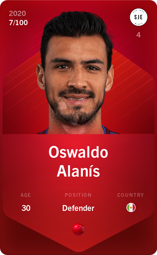 Sorare - Sorare Official - Oswaldo Alanís 2020-21 • Rare 7/100 - NFT # 112681012942680641809061104948559111797149613520074656008342462141843000150764