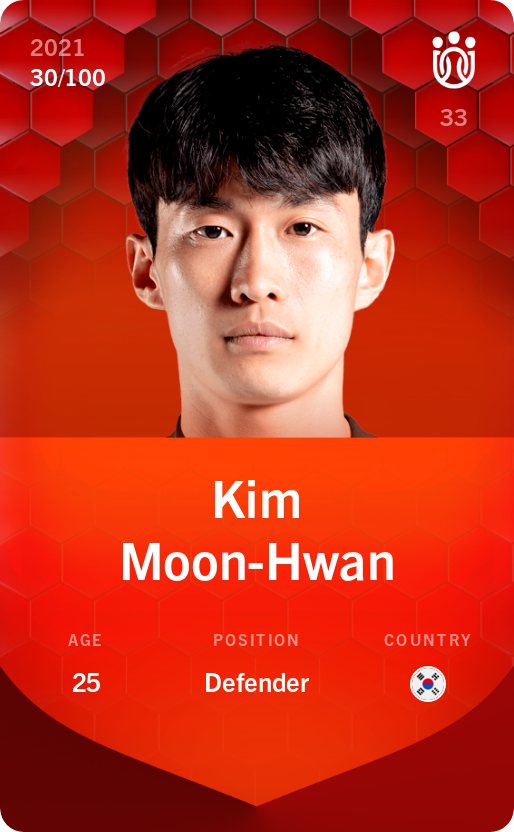 Sorare - Sorare Official - Kim Moon-Hwan 2021-22 • Rare 30/100 - NFT # 47828808401398506744252103058600282908033334208992313037910943397566796923212