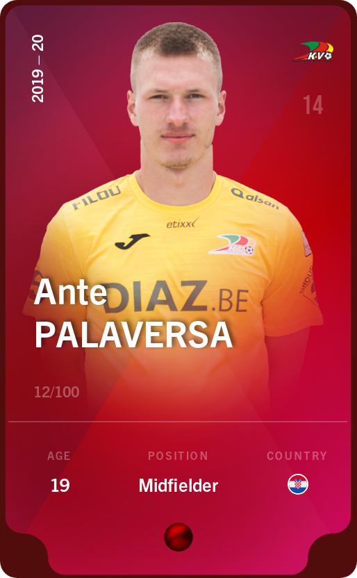 Sorare - Sorare Official - Ante Palaversa 2019-20 • Rare 12/100 - NFT # 99873854945519924450960751457530092479472711952858595097901622060455847889037