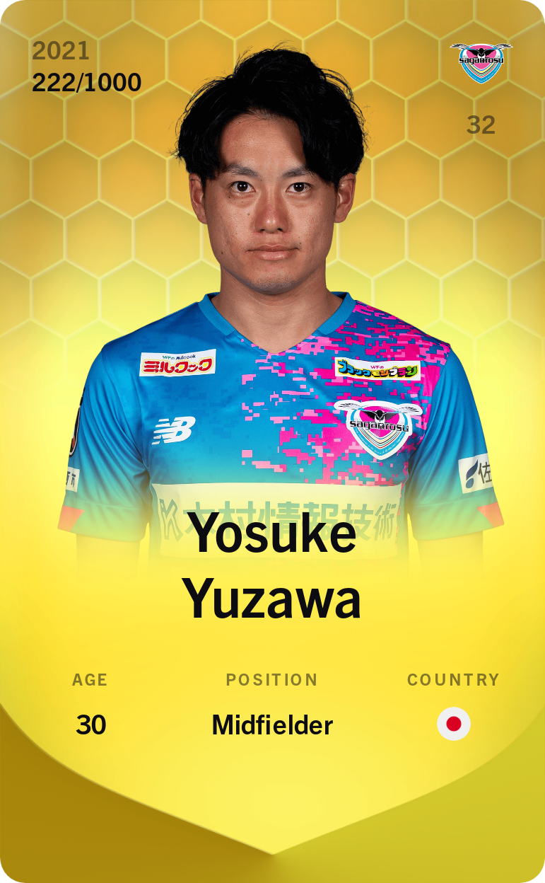 Sorare - Sorare Official - Yosuke Yuzawa 2021-22 • Limited 222/1000 - NFT # 89321619580323956414937221378595922339323031012402636886564176829715962543373