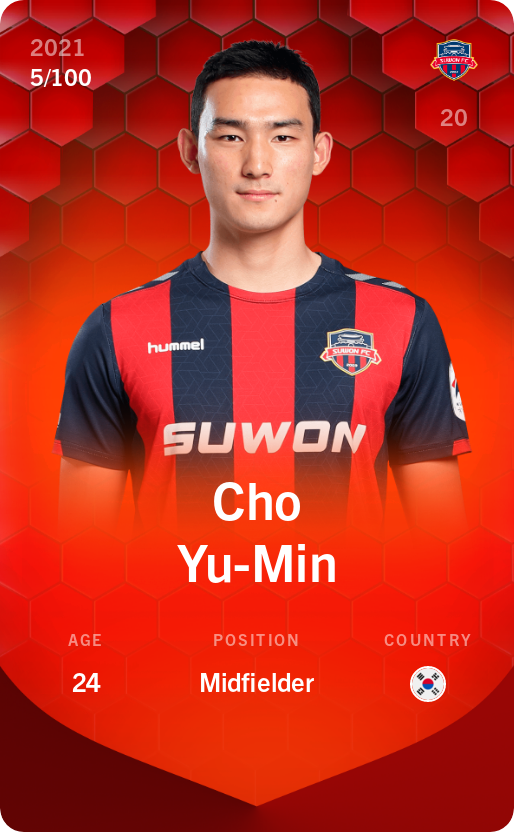 Sorare - Sorare Official - Cho Yu-Min 2021-22 • Rare 5/100 - NFT # 33378134018301238391564678116284833661321134518001908028037779083850500477497