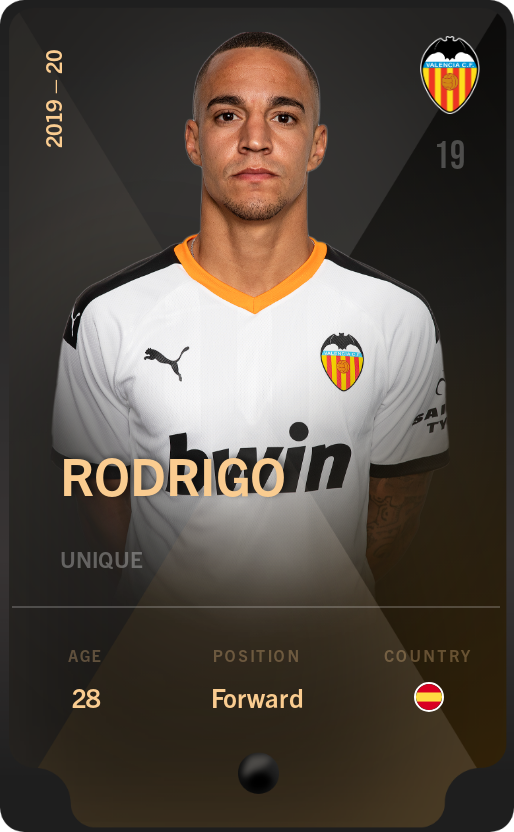 Sorare - Sorare Official - Rodrigo 2019-20 • Unique - NFT # 84270871889839872024327142263663881790976086051997619356437942247846777812864