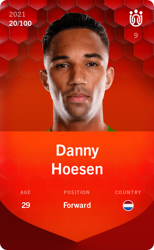 Sorare - Sorare Official - Danny Hoesen 2021-22 • Rare 20/100 - NFT # 60861158372841911162087606988858232461145445165136209186334214054279679527436