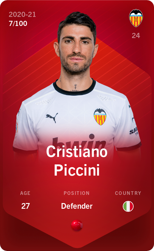 Sorare - Sorare Official - Cristiano Piccini 2020-21 • Rare 7/100 - NFT # 82796869904099882897282735718867205382980801735153412481862915542104277410724