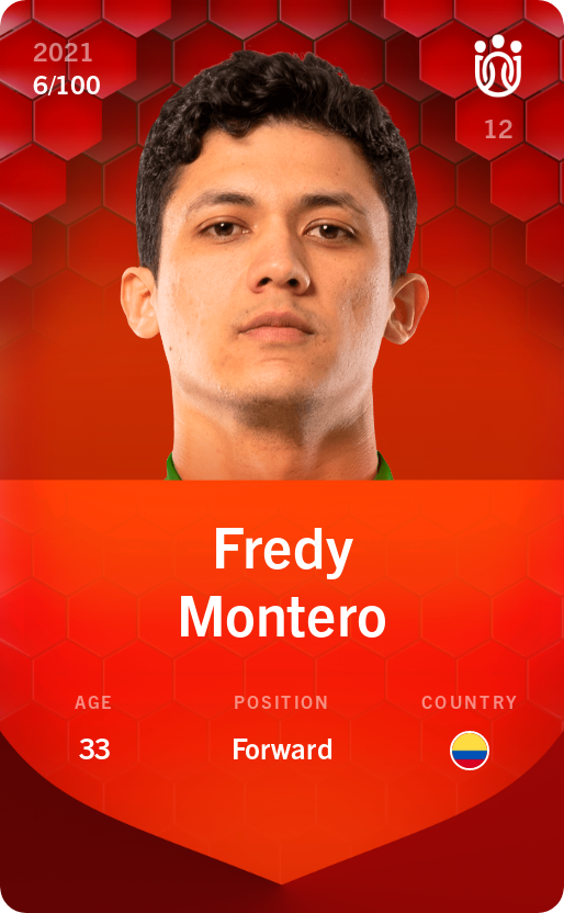 Sorare - Sorare Official - Fredy Montero 2021-22 • Rare 6/100 - NFT # 20001765065582690786309407604754277340667127358070371630358249381439798354306