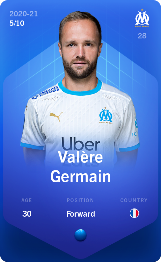 Sorare - Sorare Official - Valère Germain 2020-21 • Super Rare 5/10 - NFT # 25352460374670896835478586713997535110520031753961960858077951245158020009537