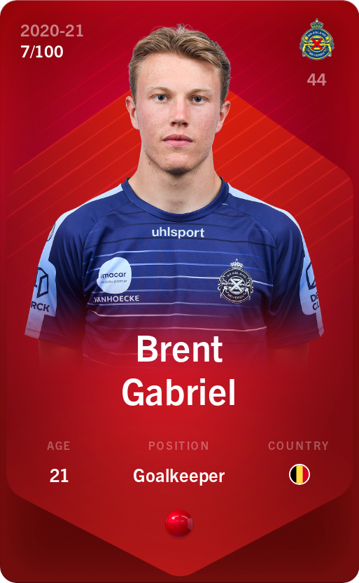 Sorare - Sorare Official - Brent Gabriel 2020-21 • Rare 7/100 - NFT # 88774464641720898729282373904641013886088158450259637814684295874970098442153