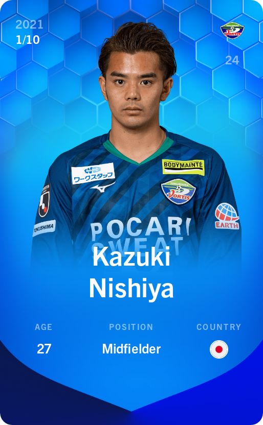 Sorare - Sorare Official - Kazuki Nishiya 2021-22 • Super Rare 1/10 - NFT # 45953322200587188571462842604089719128663385122381341772234572440691185873269