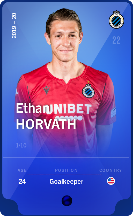 Sorare - Sorare Official - Ethan Horvath 2019-20 • Super Rare 1/10 - NFT # 72652124276398367356900537089820439046713513981578497808217782737462801987290