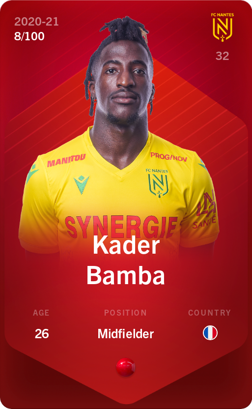 Sorare - Sorare Official - Kader Bamba 2020-21 • Rare 8/100 - NFT # 32830921541498263125491427239332610815099778928148605771787198325979006093744