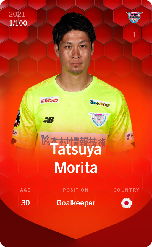 Sorare - Sorare Official - Tatsuya Morita 2021-22 • Rare 1/100 - NFT # 63126241994595462506660537743014641234387179789132003938047088705056613590997