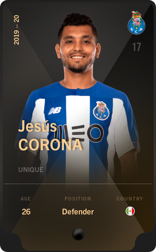Sorare - Sorare Official - Jesús Corona 2019-20 • Unique - NFT # 61961898441961956641145039465090993687208884767083108878417666862258001474475