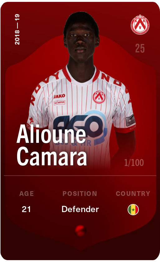 Sorare - Sorare Official - Alioune Camara 2018-19 • Rare 1/100 - NFT # 75969814563651309838985007598893386567497502757492237458659015148926247536296