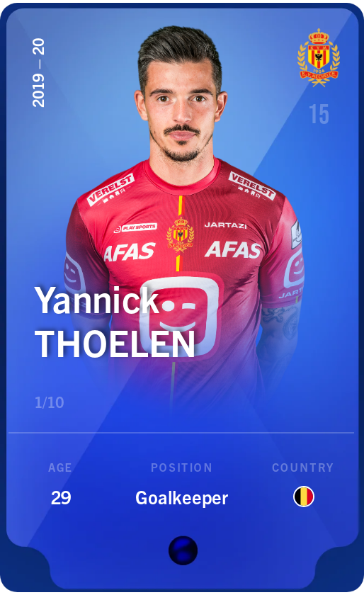 Sorare - Sorare Official - Yannick Thoelen 2019-20 • Super Rare 1/10 - NFT # 54594732101240319193411130220869360021042077838068147173739703061819558697763