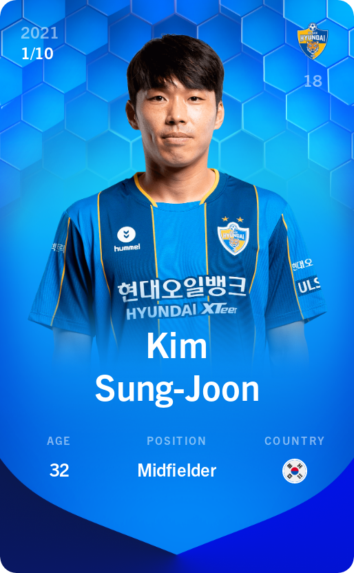 Sorare - Sorare Official - Kim Sung-Joon 2021-22 • Super Rare 1/10 - NFT # 92789170111848875917330272349473349594655131725734036081159401672137074222483