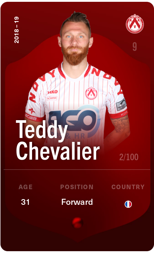 Sorare - Sorare Official - Teddy Chevalier 2018-19 • Rare 2/100 - NFT # 100096819173413158023437255395979660010342570254494044915336126982930652334337