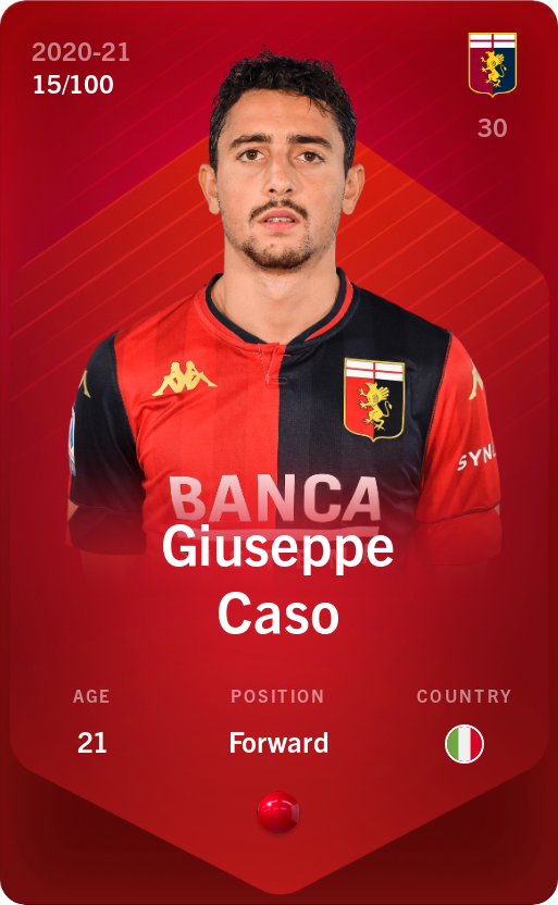Sorare - Sorare Official - Giuseppe Caso 2020-21 • Rare 15/100 - NFT # 75745646991360408906524945816372960916840615814849232209056962197302437771933