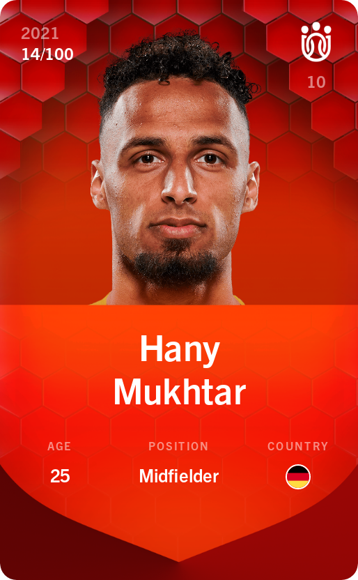 Sorare - Sorare Official - Hany Mukhtar 2021-22 • Rare 14/100 - NFT # 106611113796869103178155253115978802549421975004056222194394669597404067192102